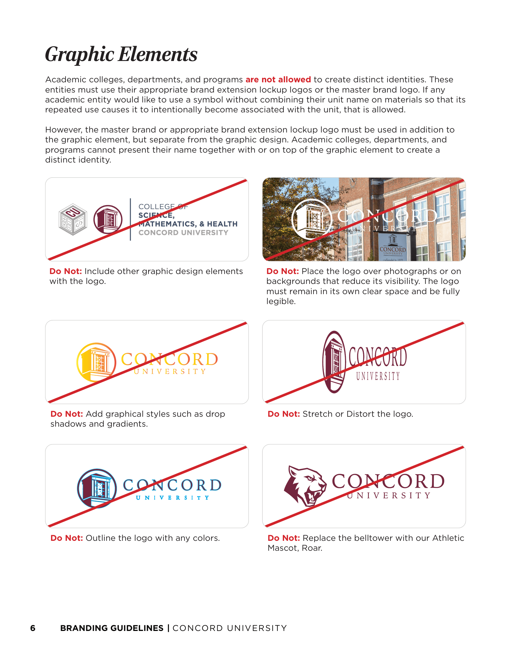 Concord University Branding Guidelines — Graphic Elements & Logo Standards
