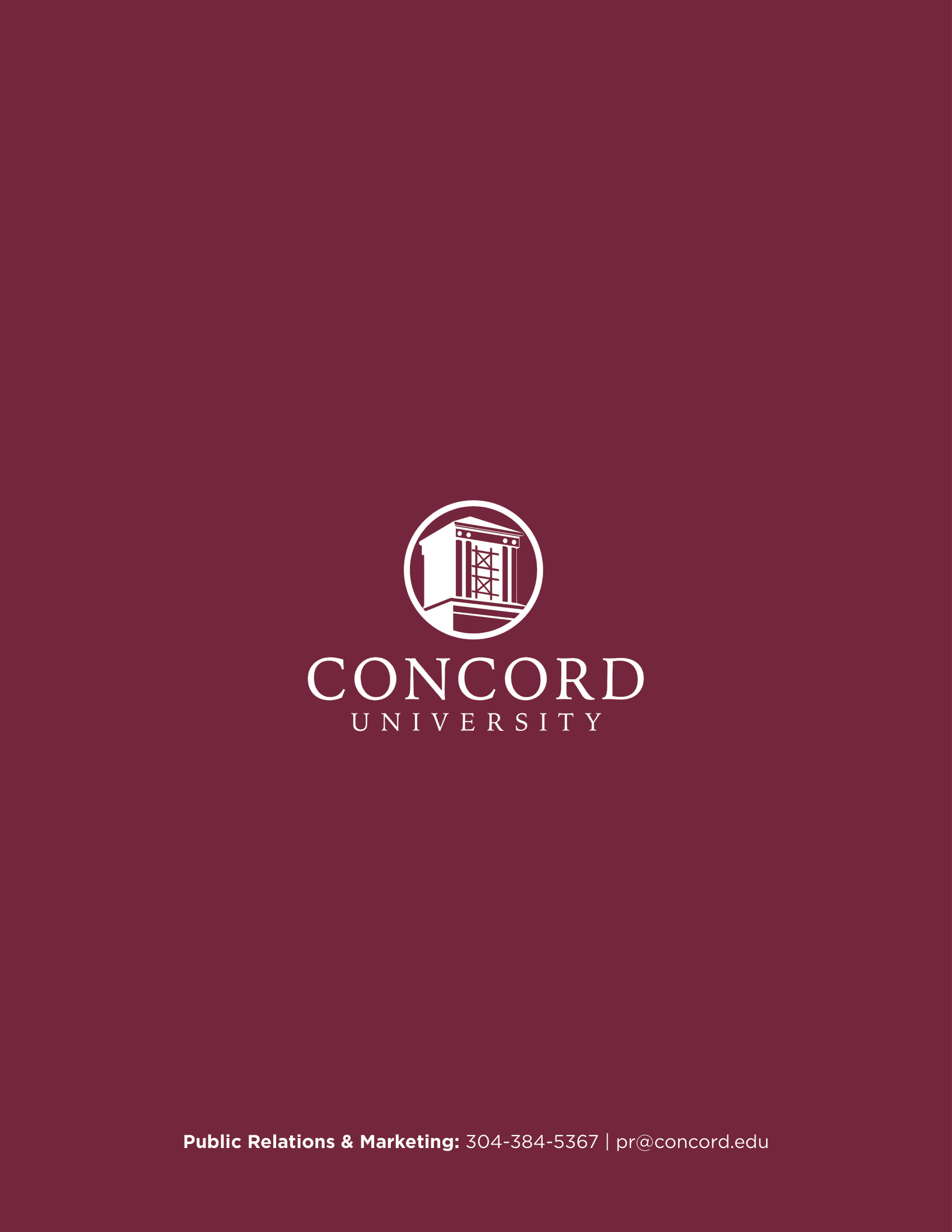 Concord University Branding Guidelines — Back Cover