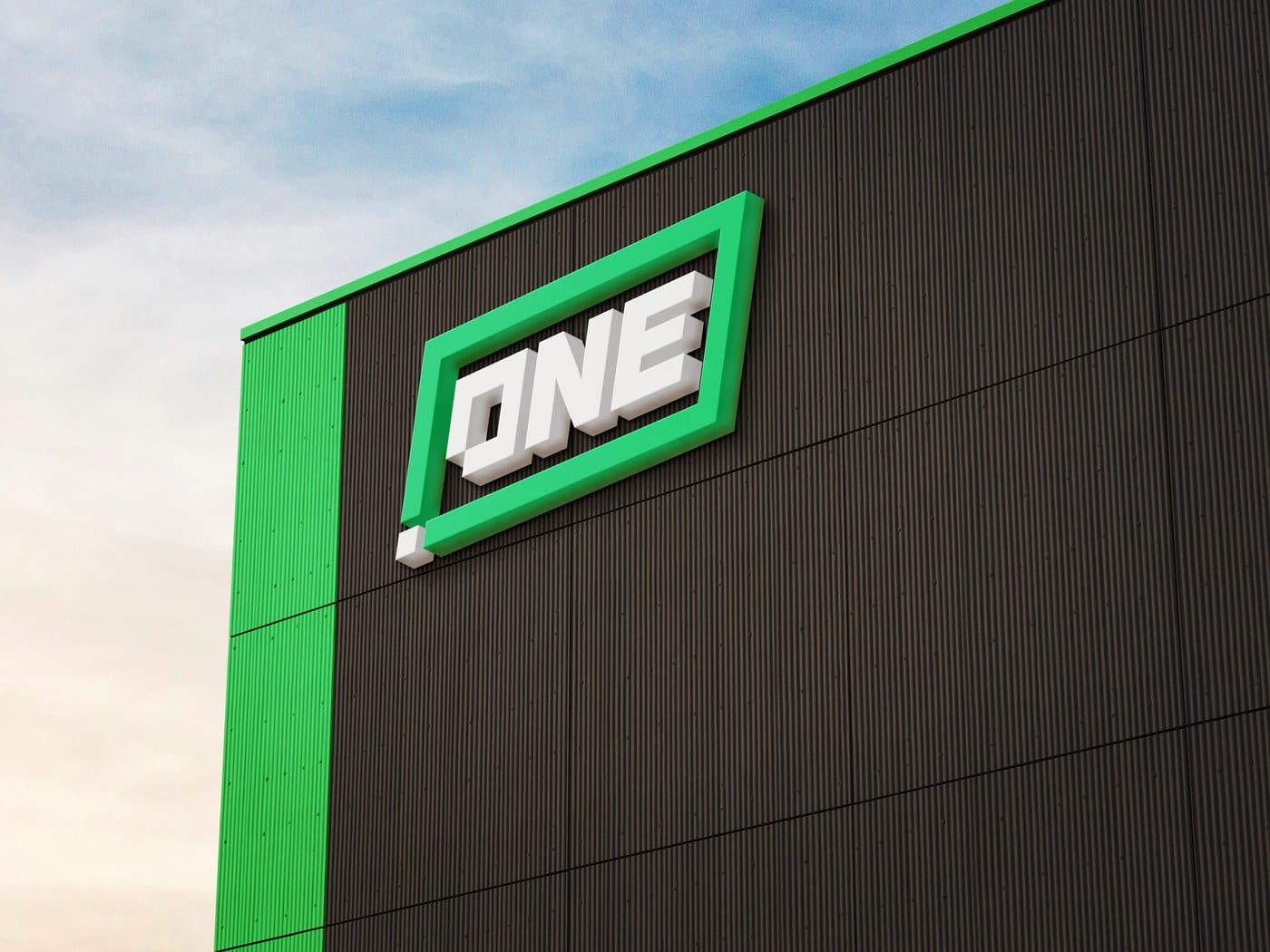 ONE Studio Brand Proposal — Environmental Building Signage Mockup