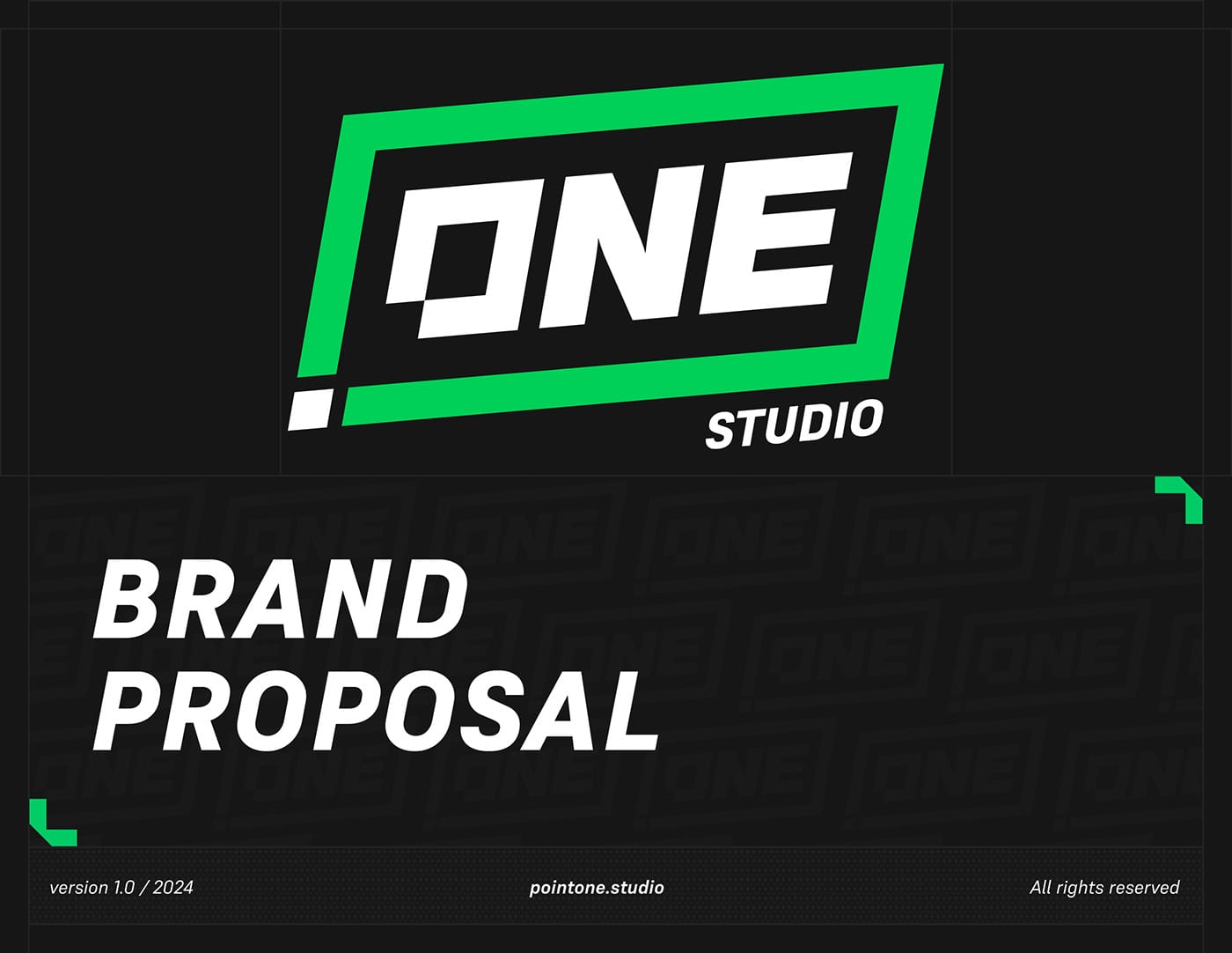 ONE Studio Brand Proposal — Cover